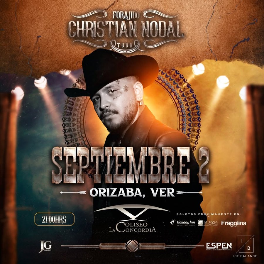 Cartel de Christian Nodal en Veracruz