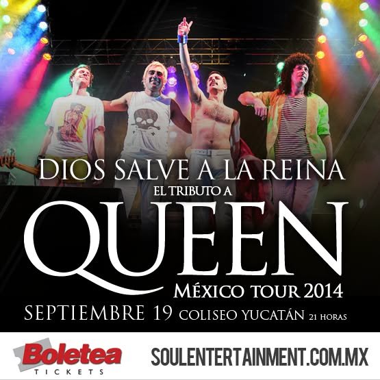 Cartel de DSR / Tributo Queen en Mérida, Yuc.