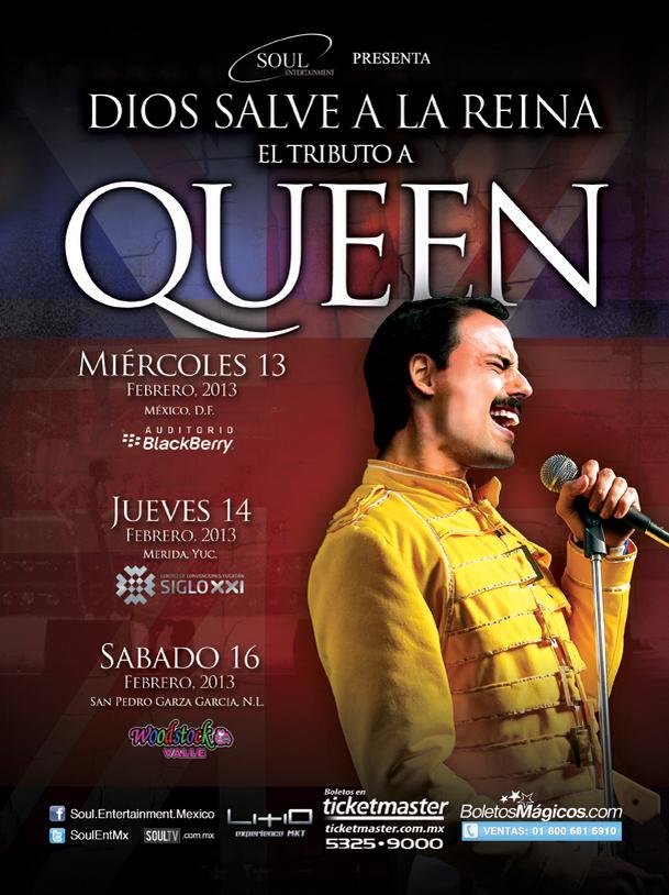 Cartel de DSR / Tributo Queen en Mérida, Yuc.