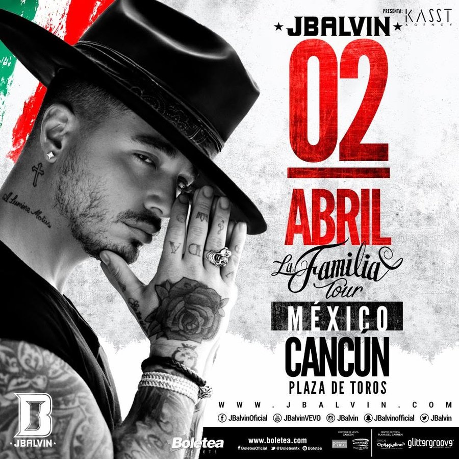 Cartel de J Balvin en Cancún
