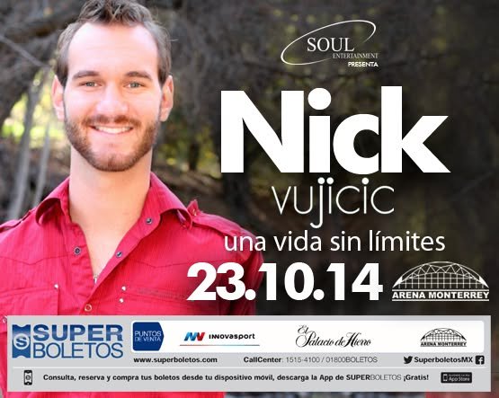 Cartel de Nick Vujicic en Mérida, Yuc.