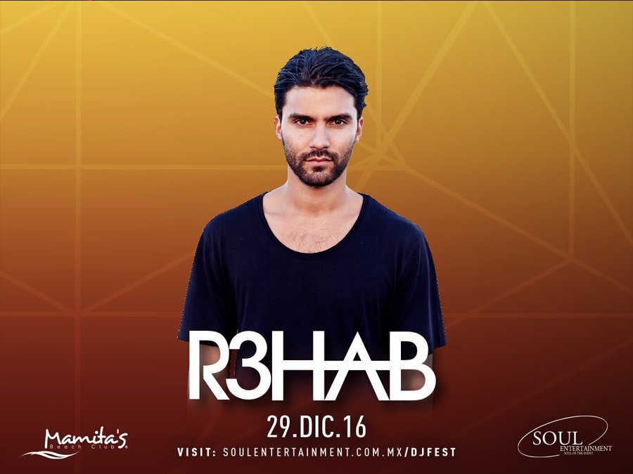 Cartel de R3HAB en Playa del Carmen