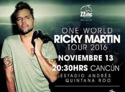 Cartel de Ricky Martin en Cancún