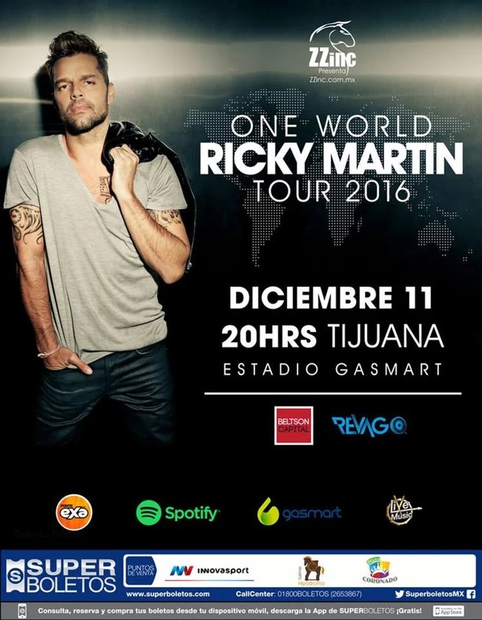 Cartel de Ricky Martin en Tijuana