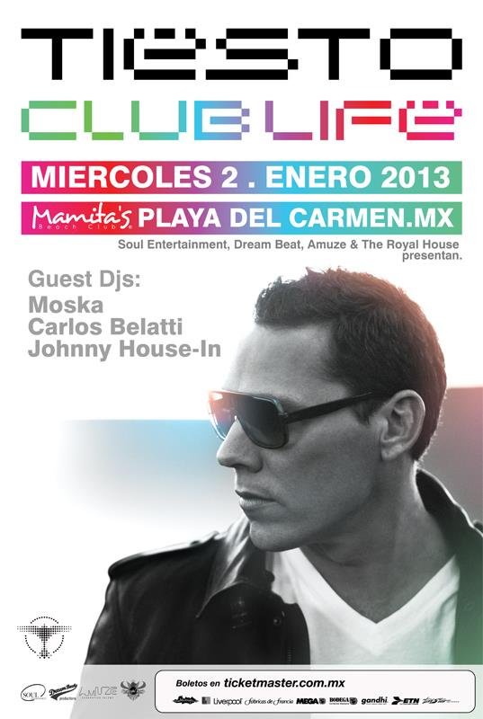 Cartel de Tiësto en Playa del Carmen