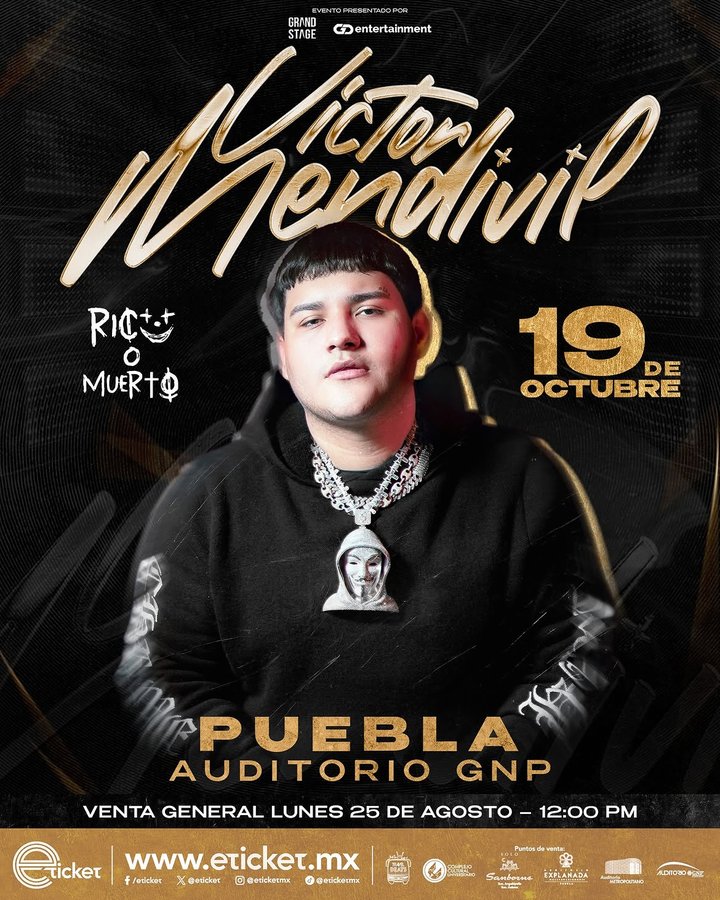 Cartel de Víctor Mendivil en Puebla, Pue.