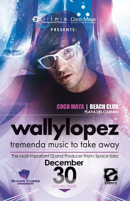 Cartel de Wally López en Playa del Carmen